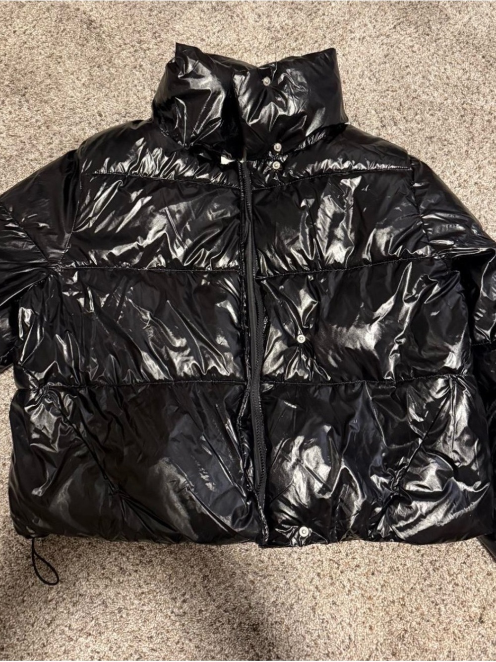 Target Women's Black Shiny Puffer Jacket